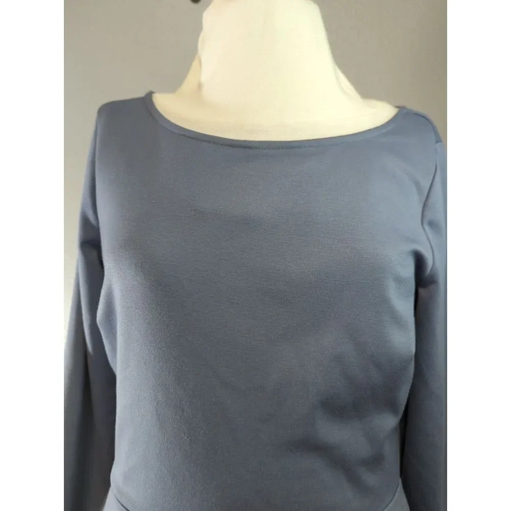 The Limited Cornflower Blue 3/4 Sleeve Skater Dress Size Medium 611‎